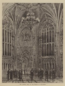 Den centrale sal i parlamentshusene af Henry William Brewer