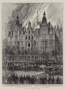 Branden i Hyde Park Court, Albert Gate af Henry William Brewer