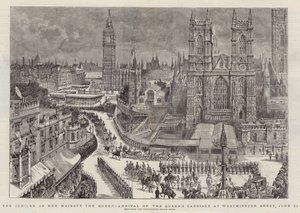 Hendes Majestæt Dronningens jubilæum, Dronningens vogns ankomst til Westminster Abbey, 21. juni