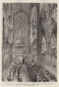 Hendes Majestæt Dronningens jubilæum, General View of Thanksgiving Service i Westminster Abbey, 21. juni