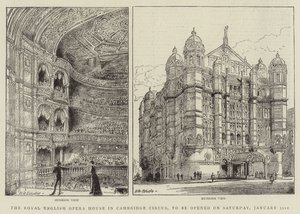Det kongelige engelske operahus i Cambridge Circus, der åbnes lørdag den 31. januar af Henry William Brewer