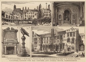 Forsvindende London, det gamle kloster og Cupola House, Hammersmith af Henry William Brewer