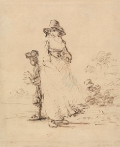 En dreng og pige på landet af Henry William Bunbury