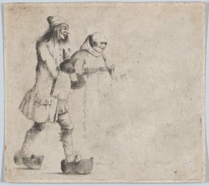 Glad bonde og munk, 1770. af Henry William Bunbury