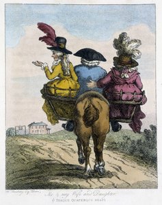 Mig med min kone og min datter - i "" engelske karikaturer om manerer til at ride på en hest"", ill. af H.W. Bunbury, red. John Stockdale af Henry William Bunbury