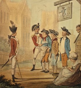 "Rekrutter", udgivet 1780 af Henry William Bunbury