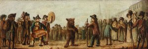 Den dansende bjørn (olie på lærred) af Henry William Bunbury