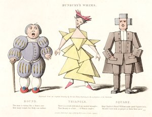 Rund, trekant og firkantet, fra Bunburys Whims, 1828 af Henry William after Bunbury