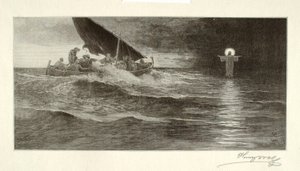 Kristus går på havet af Henry Wolf