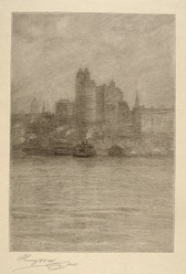 Nedre New York i en tåge af Henry Wolf