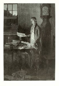Thomas Jefferson, da han skrev uafhængighedserklæringen af Henry Wolf