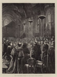 HKH Prins Arthur afslører Albert Memorial Window i Guildhall af Henry Woods