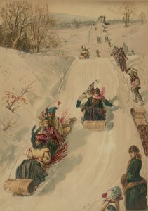 Kælkning, af L. Prang og Co., 1886 (akvatint)