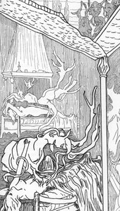 Inkubit (enkelit dechuivat himosta, tulevat demoneiksi ja pyrkivät nauttimaan naisista, kun he unelmoivat tai nukkuvat) ja succubit (naispuoliset demonit, jotka nauttivat miehistä unissaan) (incubus ja succubus) Henry de Malvostin piirustus Jules Boisin "S af Henry de Malvost