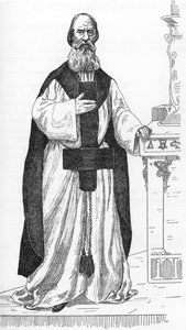 Portræt af Pierre Eugene Ventras (1807-1875) (Pierre-Michel-Elijah) arbejder, der foregiver at være reinkarnationen af profeten Elie Tegning af Henry de Malvost fra "Satanism and Magic"" af Jules Bois 1895 Privat samling af Henry de Malvost