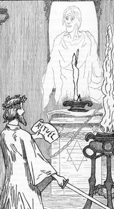 Spiritisme: Fremkaldelse af ånder Tegning af Henry de Malvost fra "Satanism and Magic" af Jules Bois 1895 privatsamling af Henry de Malvost