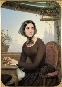 Rigolette under Germains fravær (maleri på lærred) af Henry de Valcourt Kip