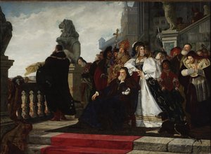 Sigismund I af Polen (1467-1548) - Kyllingekrig (1537) - par Rodakowski, Henryk (1823-1894). Olie på lærred, størrelse: 192,5x2 af Henryk Hipolit Rodakowski