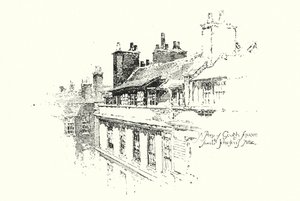 A Peep of Gough Square, London, fra Dr Johnsons Attic (litho) af Herbert (after) Railton