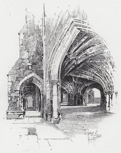 Arches of Crypt (gravering) af Herbert (after) Railton