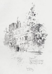 Brasenose College, Oxford, viser værelset til den engelske præst og forfatter Reginald Heber (litho) af Herbert (after) Railton