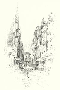 Butcher Row, London (litho) af Herbert (after) Railton