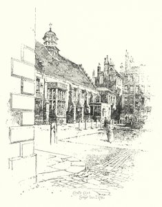 Coney Court, Grays Inn, i 1780 (litho) af Herbert (after) Railton