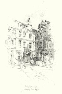Dr Johnson´s House, Johnson´s Court, Fleet Street, London (litho)