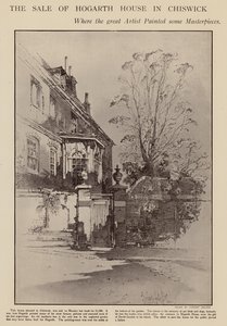Tidligere hjem for William Hogarth, Chiswick, London (litho)