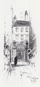 Gateway to Middle Temple (gravering) af Herbert (after) Railton