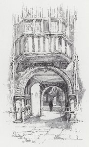 Gateway til Staple Inn (gravering) af Herbert (after) Railton