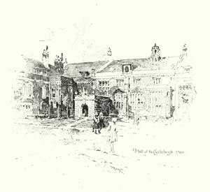 Hall i Charterhouse, London af Herbert (after) Railton