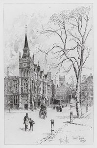 Inner Temple Library (gravering) af Herbert (after) Railton
