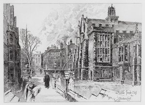 Middle Temple Hall og Fountain Court (gravering)