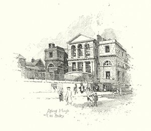 Sessions House, Old Bailey, London (litho)