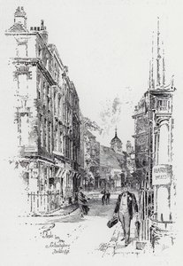 Staple Inn fra Southampton Buildings (gravering) af Herbert (after) Railton