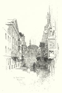 The Devil Tavern, Fleet Street, i Dr. Johnsons tid (litho)