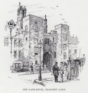 The Gate-House, Chancery Lane (gravering) af Herbert (after) Railton