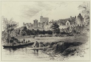 Windsor Castle fra Berkshire Shore (gravering)