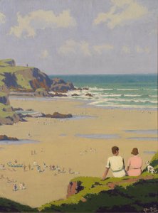 Summerleaze Beach (olie på lærred) af Herbert Alker Tripp