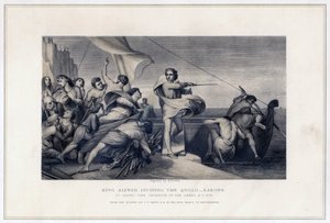 Kong Alfred opfordrer angelsakserne til at afvise invasionen af danskerne, 896, c1847