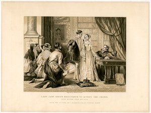 Lady Jane Grays modvilje mod at acceptere kronen, 1800-tallet