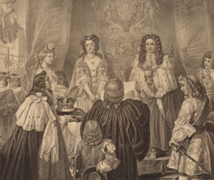Kronen tilbudt til William og Mary, 1689, 1886