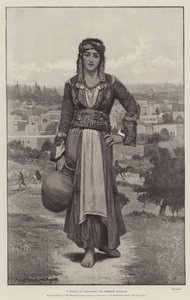 A Woman of Nazareth, fra udstillingen The Holy Land, fra Jerusalem til Damaskus, i Dowdeswell Galleries, New Bond Street af Herbert Gustave Schmalz
