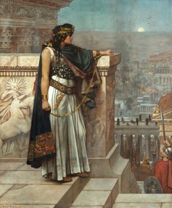 Romersk oldtid: ""Zenobies sidste kig på Palmyra"" Kejserinde af Palmyra Septimia Bathzabbai Zenobia taget til fange af den romerske kejser Aurelian skal forlade sit rige, 272"" Maleri af Herbert Gustave Schmalz (1856-1935) 1888 Kunstgalleri oh
