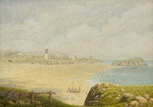 Tenby, the Beach (olie på lærred) af Herbert Isambard Owen