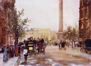Northumberland Avenue (farve litho) af Herbert Menzies (after) Marshall