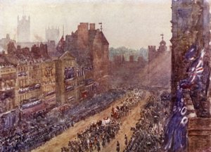 Dronning Victorias begravelse, 2. februar 1901 (farve litho)