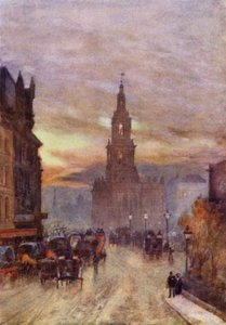St Mary-le-Strand (farve litho)