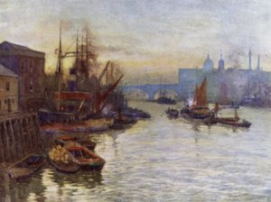Den sydlige forstrand af bassinet (farve litho) af Herbert Menzies (after) Marshall